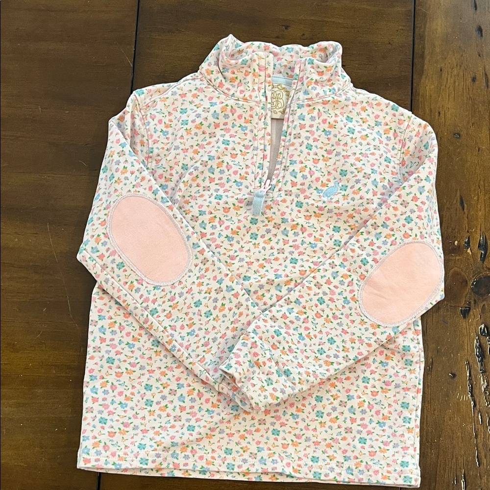 Beaufort Bonnet Floral Quarter-Zip Pullover with Pink Accents